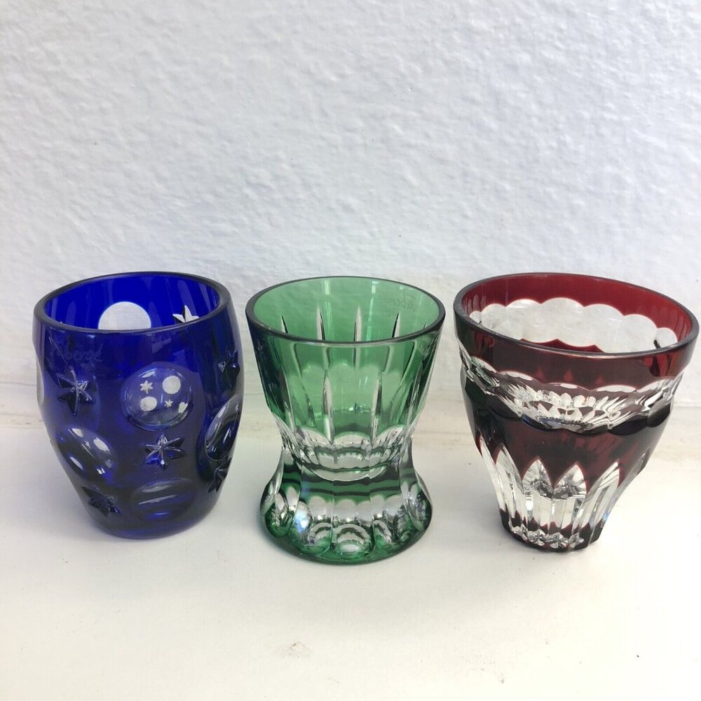 FABERGE CRYSTAL NA ZDOROVYE VODKA SHOT GLASS SET 3 in Set